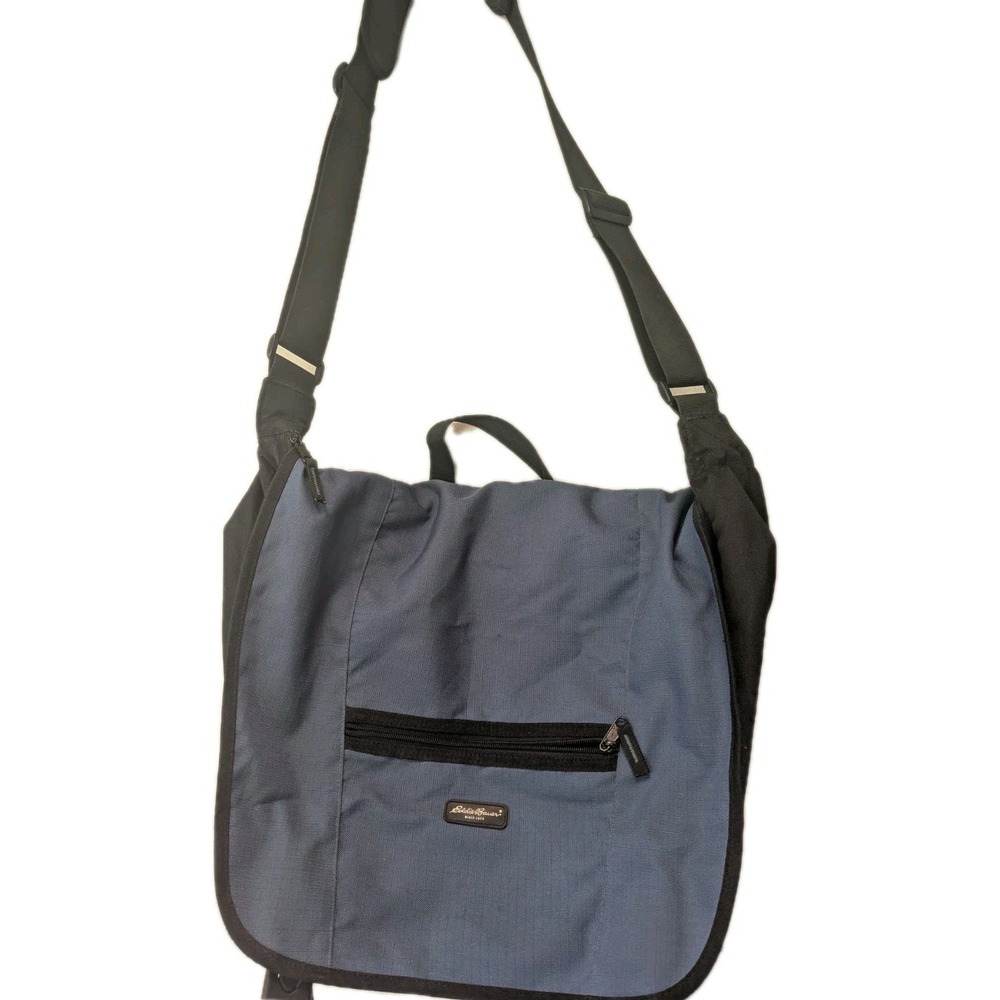 Eddie Bauer Laptop Messenger Bag Briefcase Blue Black 18.5" Travel‎ Carry On
